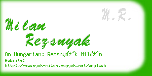 milan rezsnyak business card